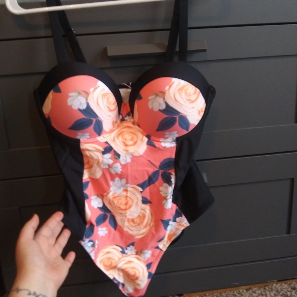 Floral Push up Swim Suite